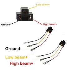 2x H4 9003 to 3 PIN Adapter Sealed Beam Harness for 4x6" 5x7" 7x6" Headlights