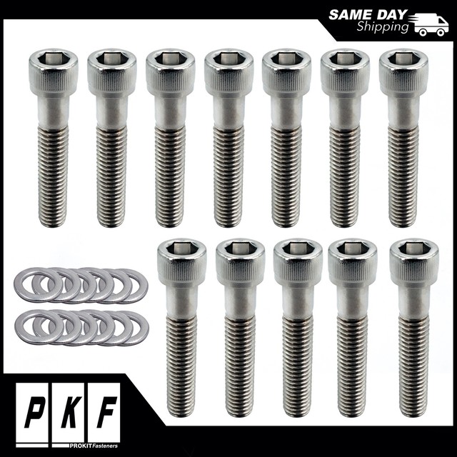 SBC Exhaust Manifold Bolts Stainless Steel Log Style Small Block Chevy