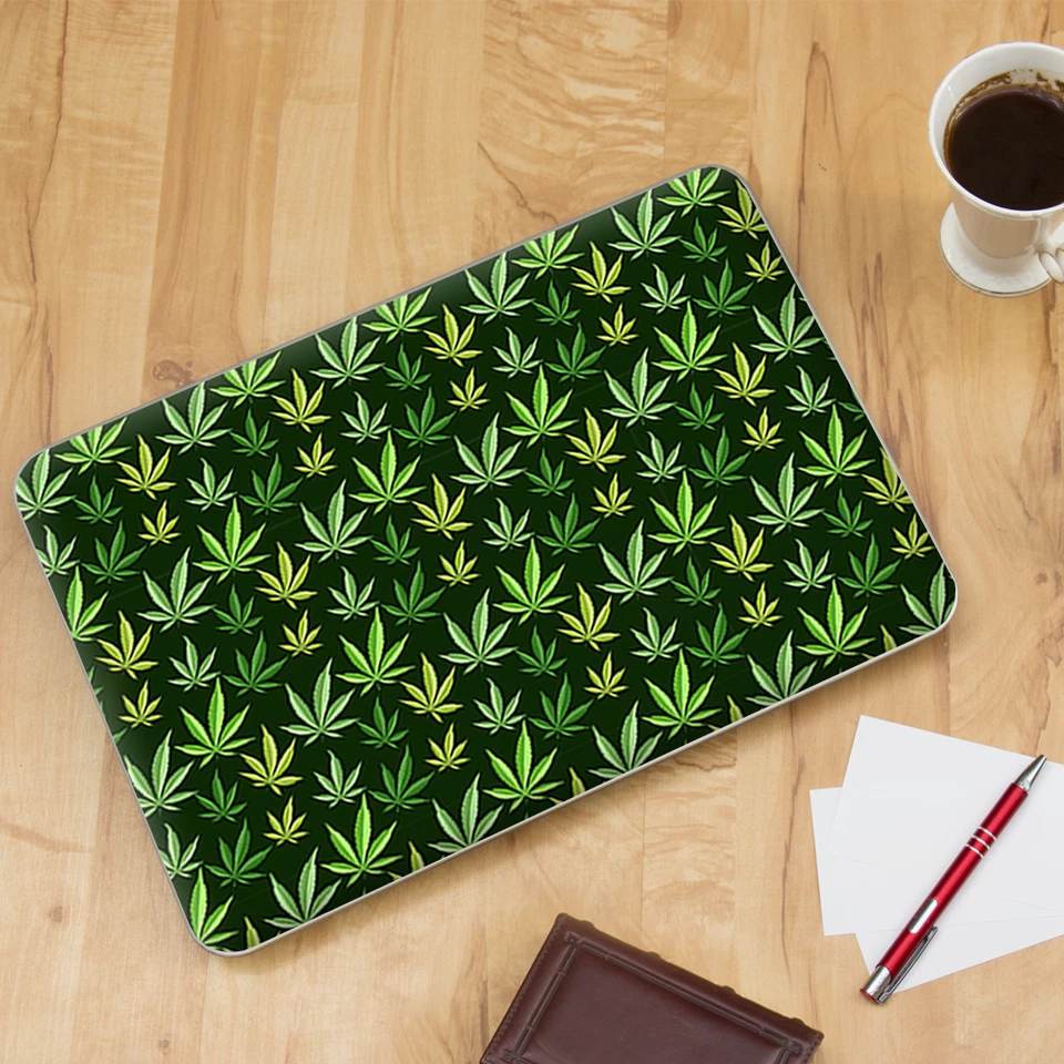 Envoltura de revestimiento universal para computadora portátil de 13 pulgadas - hojas de maceta pequeña fumeta verde Foto 4 de 4