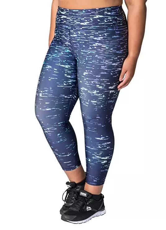 RBX Women Capri Legging 1X & 2X NAVY BLUE PLUS SIZE Yoga Workout Pant NWT  $68