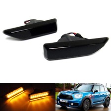 2x Black Side Indicator LED Repeater Light Fit For 2016+ Mini Countryman F60 MK2