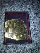 NEW Vintage Conrail Railroad Brass Belt Buckle Engine 3402 Train Cut Out Gift