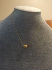 14K Yellow Gold Chain Necklace with 14K Yellow Gold Heart Pendant 17 1/2 in.