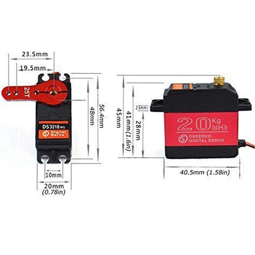 DS3218MG Metal Gear 20KG Torque Digital Servo fr RC Boat Marine Yacht Car Robot - Image 3 of 4