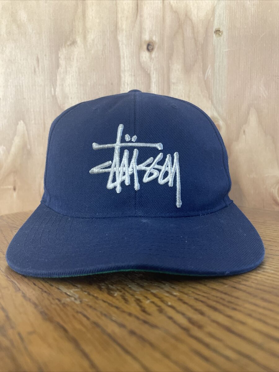 Vintage 90s Stussy Snapback Hat Cap Navy Blue Big Logo | eBay Vintage 90s Stussy Snapback Hat Cap Navy Blue Big Logo | eBay