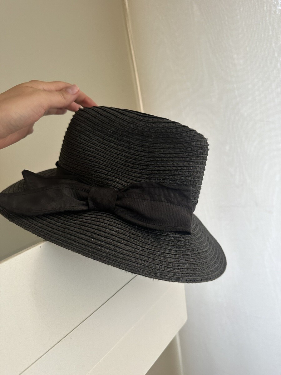 Reiss Carmella Straw Hat Black Size S/M Reiss Carmella Straw Hat With Ribon | eBay UK main image 3