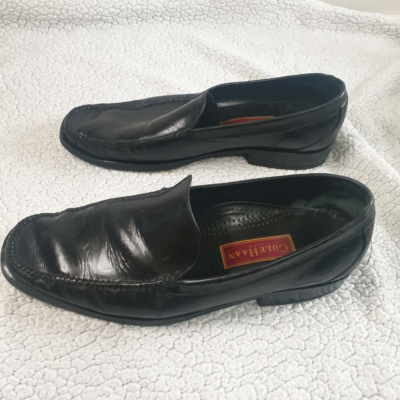 Cole Haan Mens Loafers Shoes Black Leather Casual Moc Toe  display picture 1