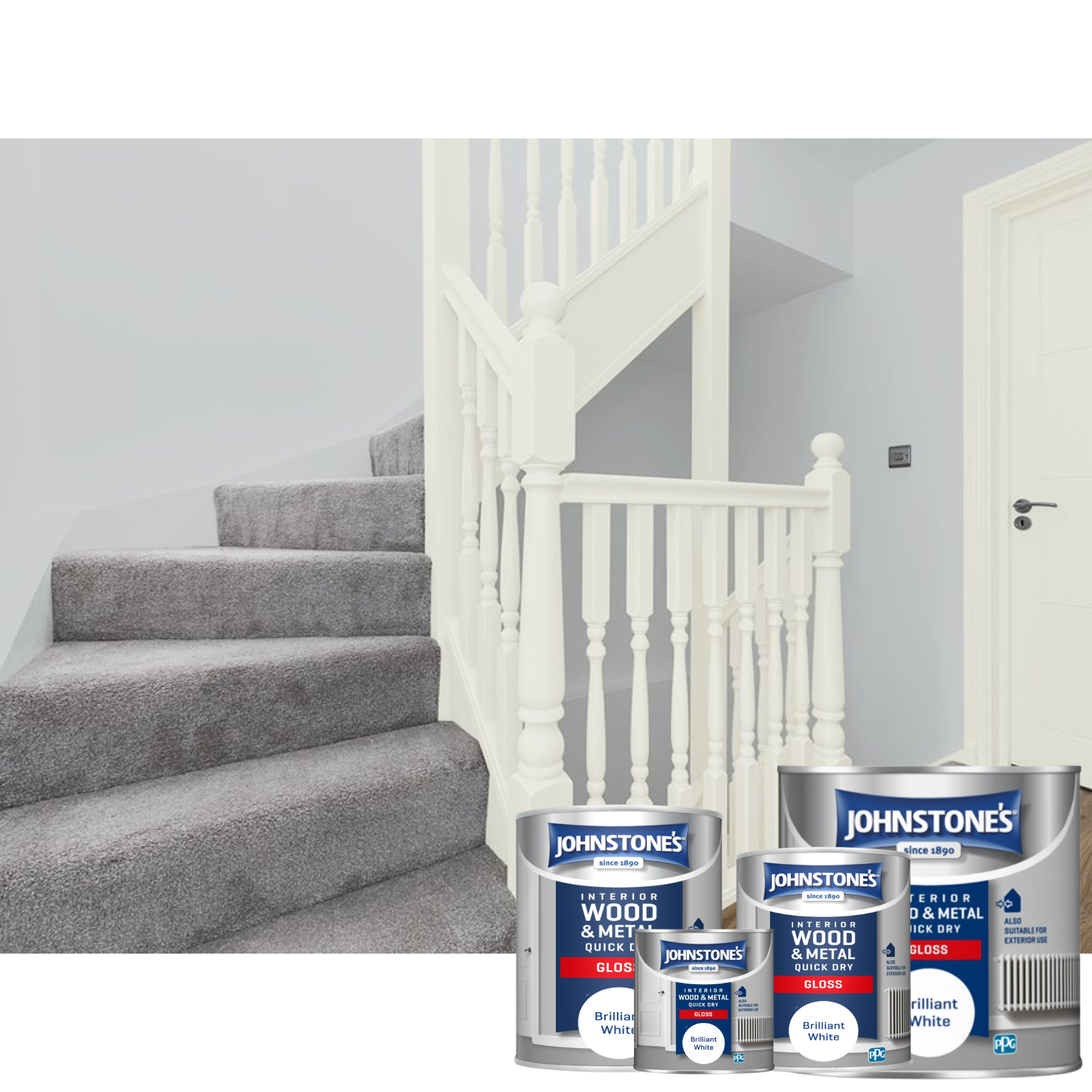 Johnstone's Interior Wood & Metal Quick Dry Gloss Brilliant White eBay