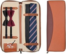 UTILE Tie PU Leather Storage Case for Travel   Holder for Mens Ties, Necktie, Bo