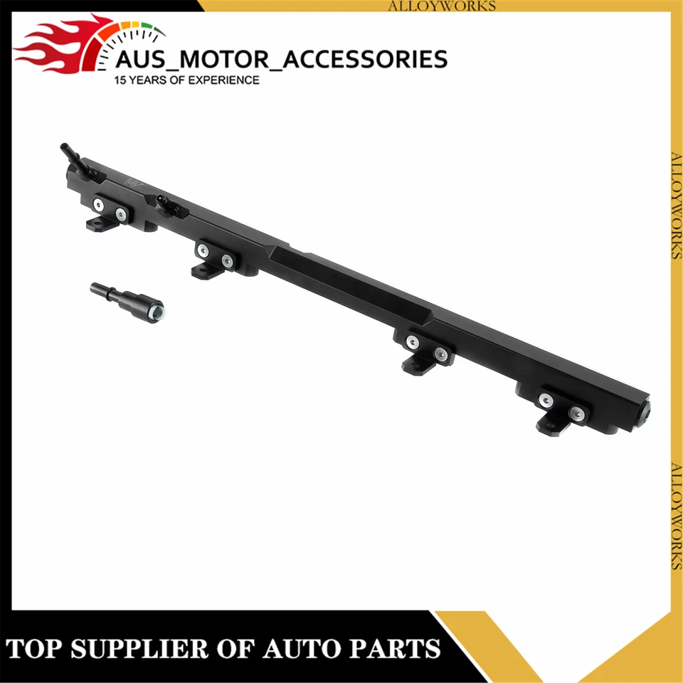 Black Billet Aluminum Fuel Rail For 97 98-2001 Jeep Wrangler TJ Cherokee XJ 4.0L - Image 4 of 4