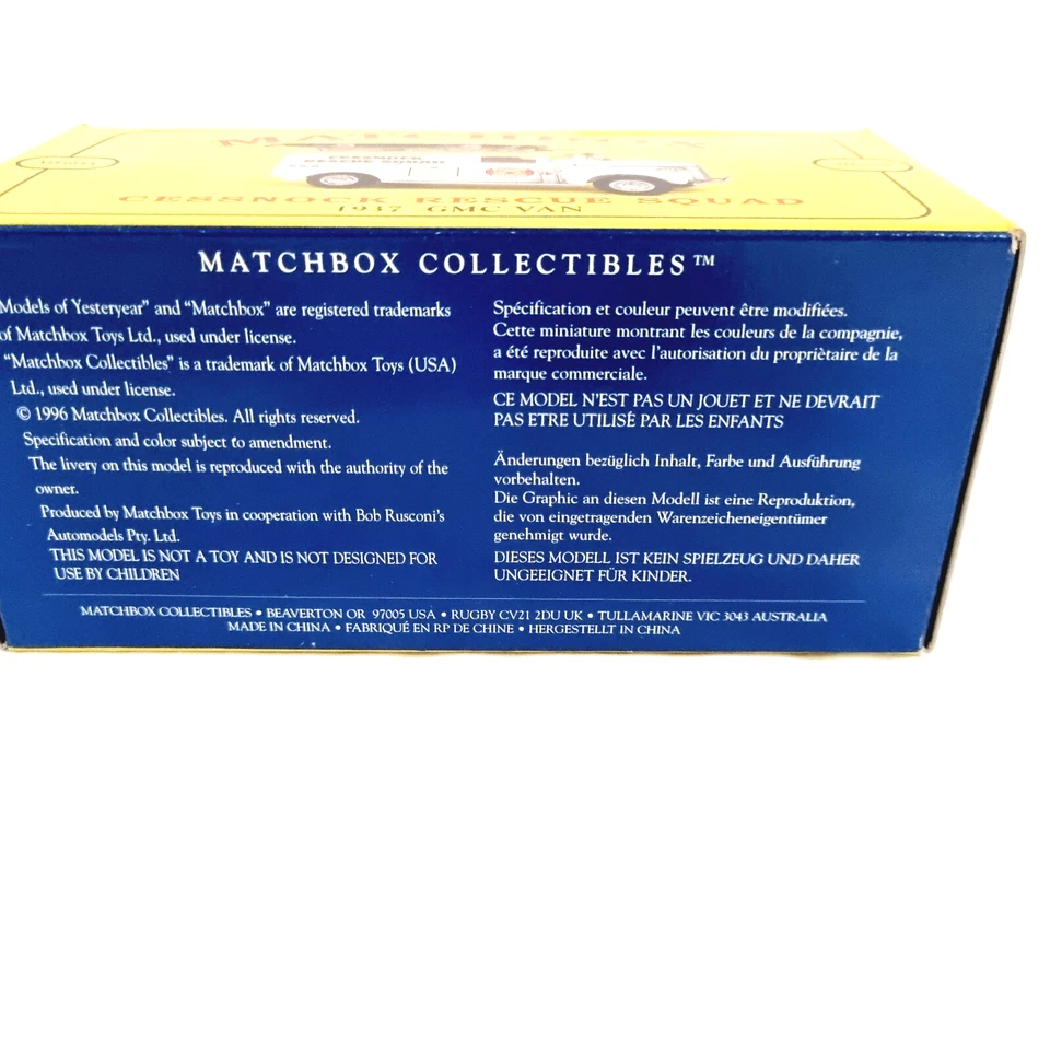 Matchbox GMC Van Cessnock Rescue Van Models of Yesteryear YFE10/SA 1937 Rare - Image 2 of 4