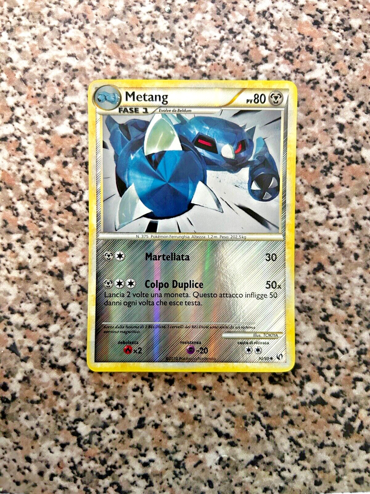 POKEMON CARD METANG 30/90 2010 RARE HOLO NEW MINT ORIGINAL ITALY