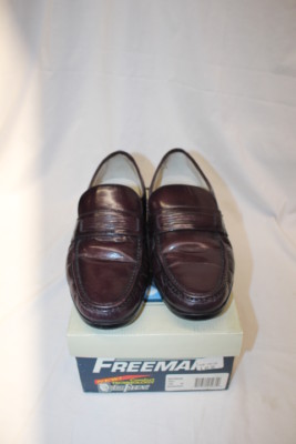 FREEMAN Free Flex Burgundy ''RAYMOND'' Penny Loafers Mens Size 10.5M #7021-B34