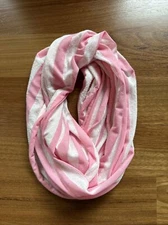 Pink and White Striped Infinity Scarf Lightweight Women's EUC Great For Summer