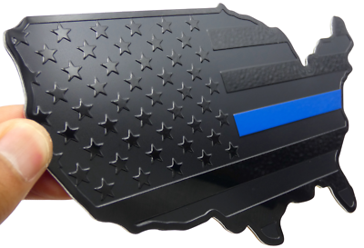 Thin Blue Line Decal Sticker Thin Blue Line Aluminum Decal Sticker - 3.5x2" Police Support Emblem For Cars & Vehicles Police Sticker For Car - Foto 8