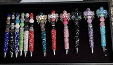 Handmade Rhinestone Beaded Pens Sparkly Bling Pens Choose Your Color   12.99 EA