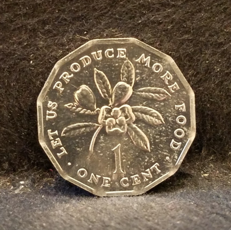 1977 Jamaica (Republic) cent, Royal Mint (London), FAO type, UNC, KM-64 (JA3)