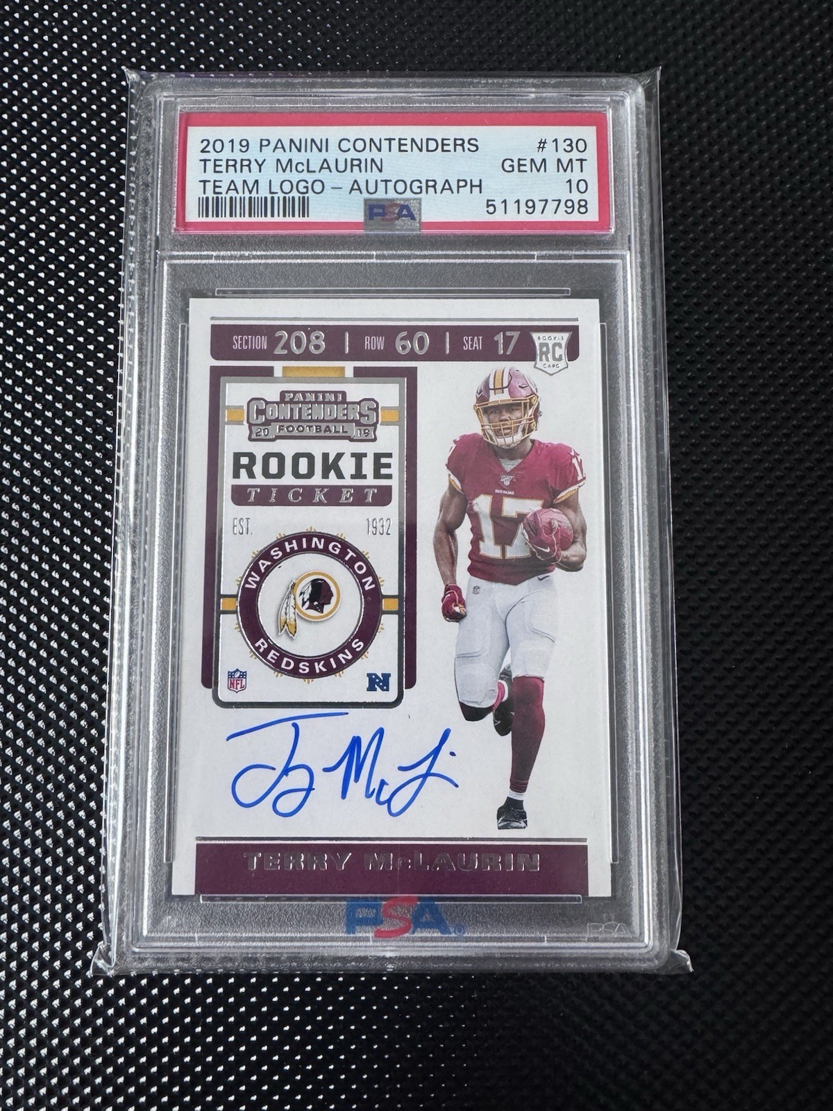 Terry McLaurin Panini Contenders #130 Autograph-Clear