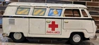Vintage 1950s Friction Tin Bandai Volkswagen Bus Van Ambulance WORKS RARE