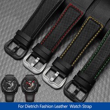 Cinturino orologio in pelle per Dietrich OT-3 OTC-AO1 24mm cinturino da polso in pelle bovina nera