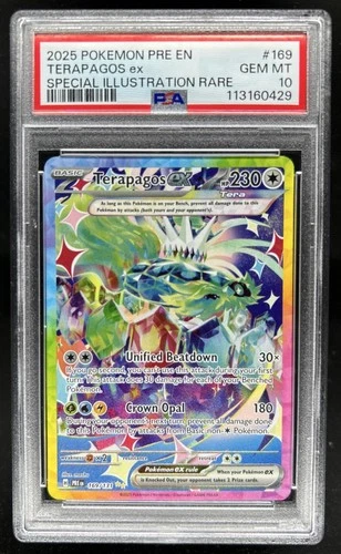 2025 Pokemon Prismatic Evolutions Terapagos ex #169/131 PSA 10 GEM MINT