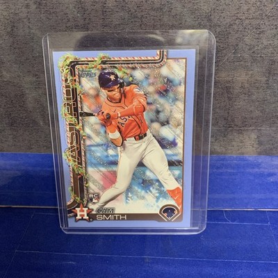 CAM SMITH TOPPS HOLIDAY ROOKIE LIGHT BLUE WHITE GLITTER RC ASTROS #H121 2025