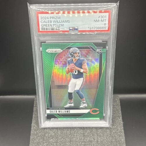 2024 Panini Prizm #301 Caleb Williams Green Prizm PSA 8 Rookie RC MINT