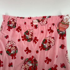 Strawberry Shortcake Pajama Pants Pink Fleece Kids Size XL