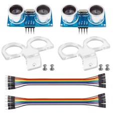 2Pcs HCSR04 Ultrasonic Distance Sensor with 2 Brackets for Arduino