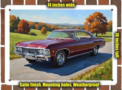 Metal Sign - 1967 Chevrolet Impala SS Oil Painting - 14x10