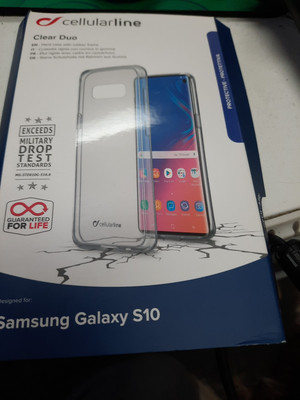 Cellularline Clear Duo Hardcover Case Transparent Für Samsung Galaxy S10