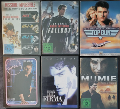 Tom Cruise: Mission Impossible I-VI+Top Gun+Cocktail+Die Firma+Mumie