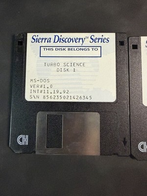 1992 Sierra Discovery Series - Turbo Science - PC - UNTESTED - Disk 1-3