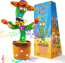 Dancing Talking Cactus Baby Toy, Mimicking Recording Toy Repeats What You Say, A