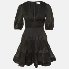 Zimmerman Black Plisse Mini Dress S