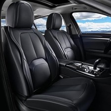 Automotive Seat Covers, Leather Seat Covers Seat, Luxury Car Front A-Black