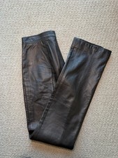 Vintage Ralph Lauren Black Label 100 Leather Black Pants Sz 6