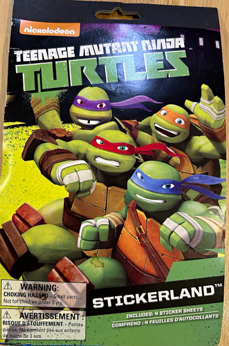 Nickelodeon TMNT Stickerland Self-Adhesive Stickers, 4 Sheets, Kids