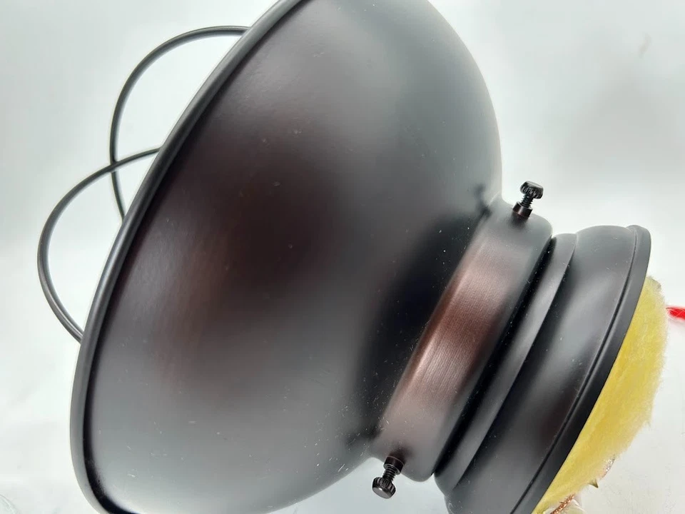 9 in. W x 9 in. Lámpara de techo H de bronce frotado con aceite de 1 luz con pantalla de vidrio transparente Foto 4 de 4