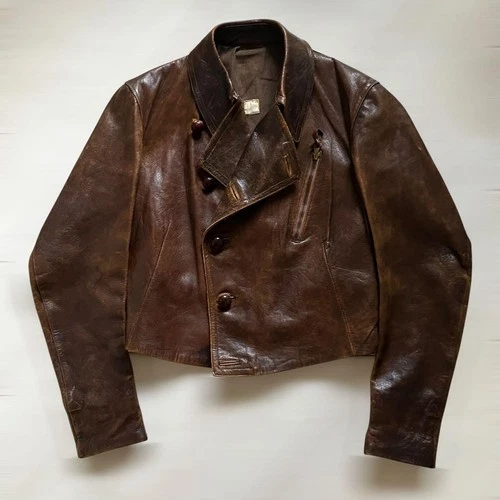 1930s–1940s Aviator Leather Jacket (Approx. Size L) video thumbnail
