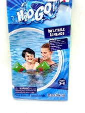 H2O GO Inflatable Swim Armbands Pool Kids Floaties age 3-6 Green with fun crab