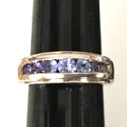 Vintage Ring MARKED QJ 925 STERLING SILVER Size 6 Amethyst Band Jewelry lot y