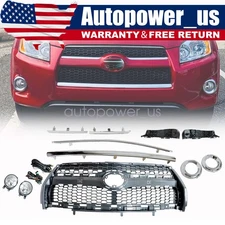 10PCS Of Front Grille W/Trim/Fog Lamp/Bracket For Toyota RAV4 Limited 2009-2012
