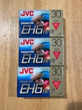 JVC VHS C Compact EHG Hi-Fi Blank Movie Camera Tapes 30 EP 90 SP Minute 3 Pack