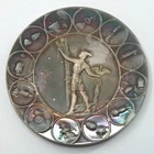 1969 Man's First Landing on Moon 999 Silver Medal Round Toned Paul Vincze - Q973