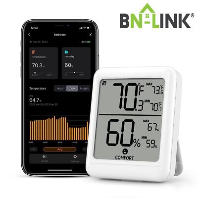 BN-LINK Bluetooth Digital Thermometer Hygrometer Temperature Humidity Monitor
