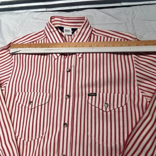 Camicia vintage anni 70 Osh Kosh B'Gosh con bottoni uomo grande a righe made in USA Chore - Foto 9 di 11