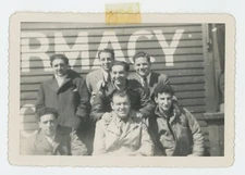Vintage Photo Smiling Cute College Men Outside Pharmacy Embraced Friends 1946