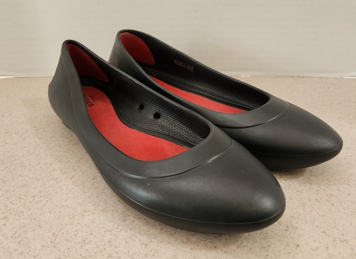Crocs Lina 203404 Ballet Flats Women's Size Black Iconic Comfort