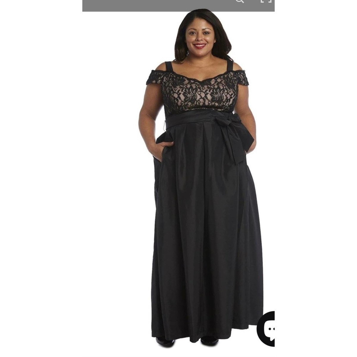 R&M Richards Navy/Taupe Plus Size 18W Long Lace Top Dress | eBay